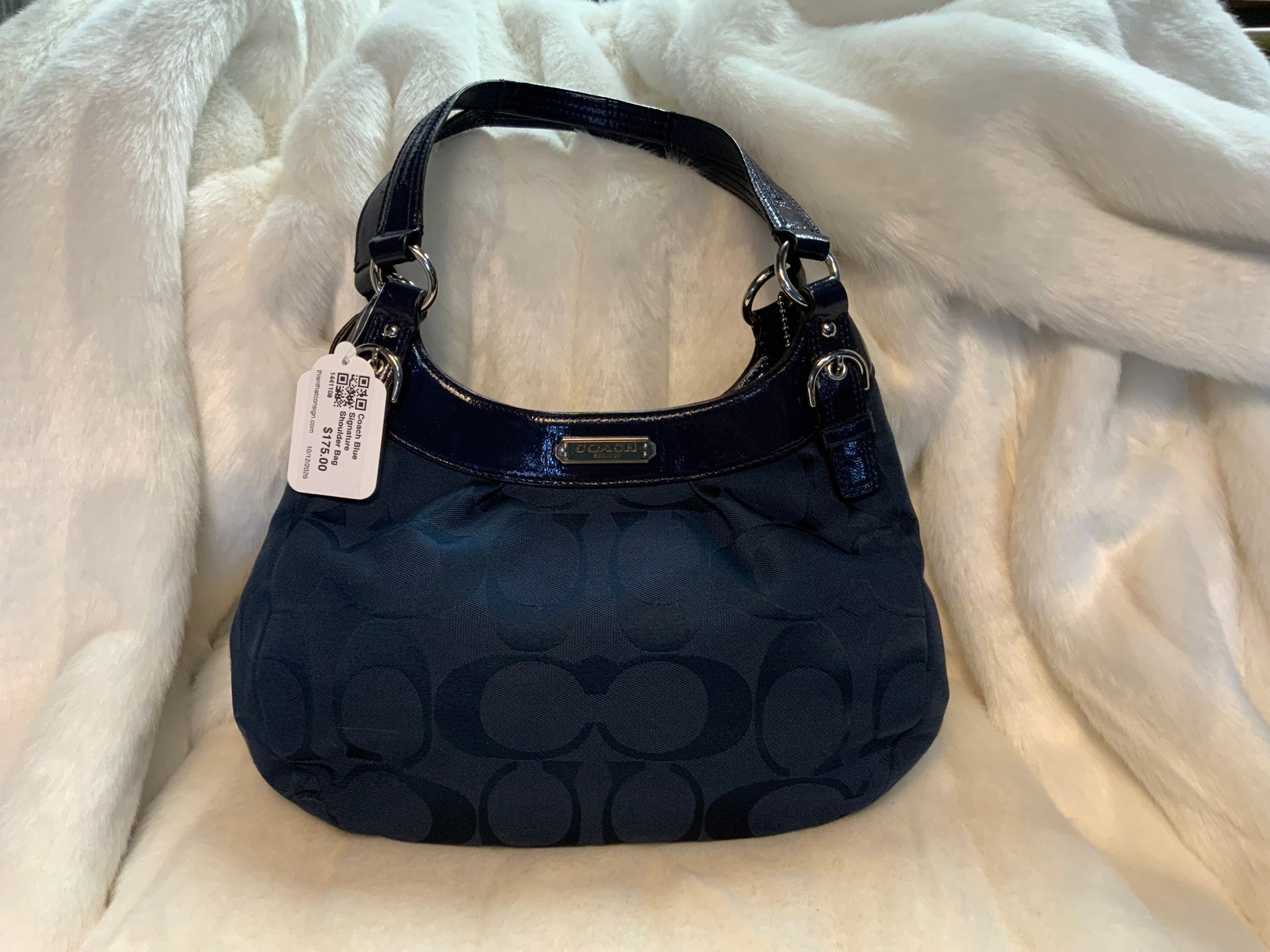 Coach Blue Signature Shoulder Bag